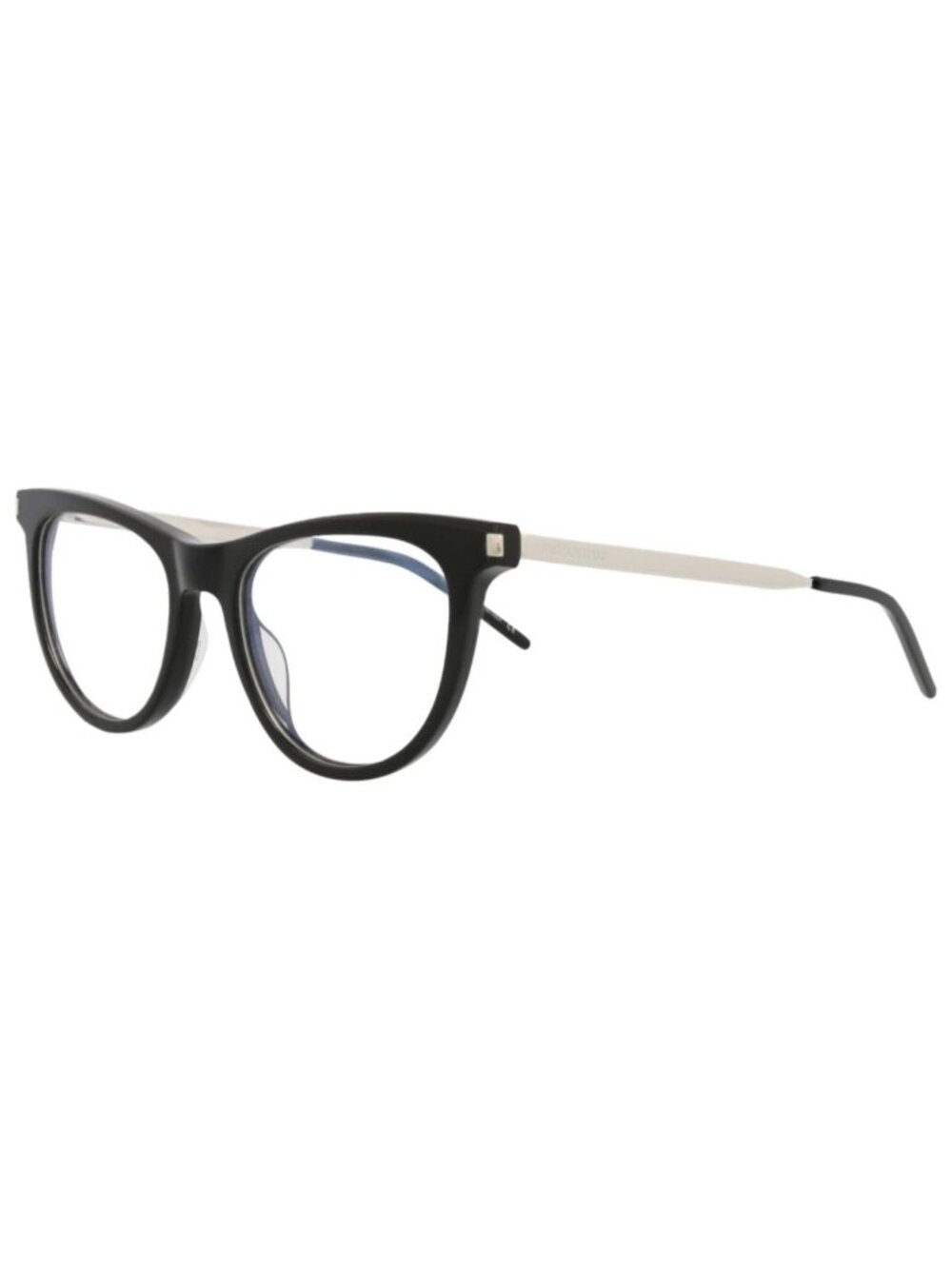 New Saint Laurent Women's Eyeglasses Cat Eye Acetate Frame Black Silver